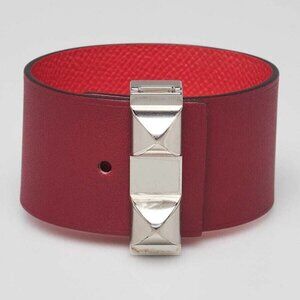 Hermes Bi-Color Rouge H/Rose Jaiper Box and Epsom Leather Palladium Plated